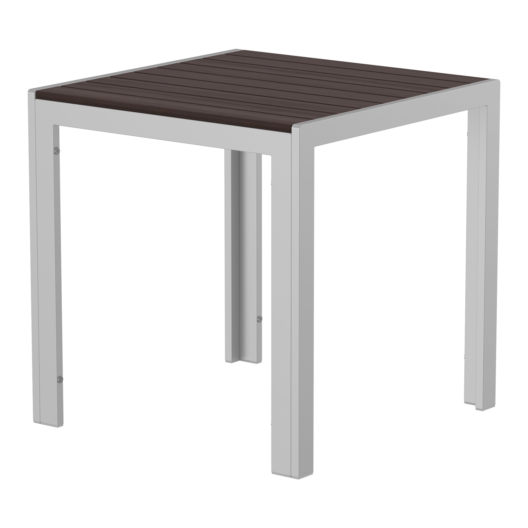 NeoTimber Square Table Composite Furniture – Chocolate – Angled Close-Up