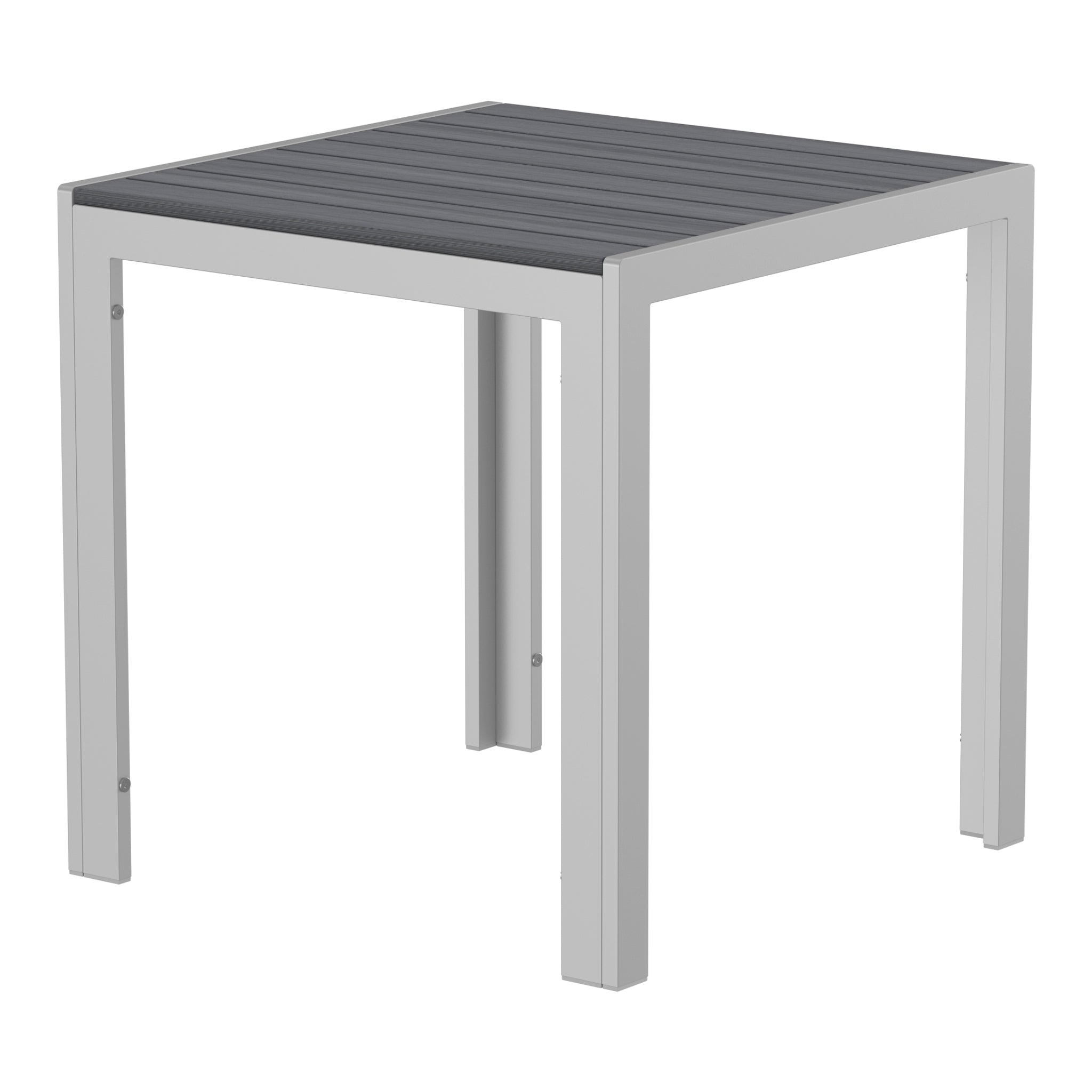 NeoTimber Square Table Composite Furniture – Grey – Angled Close-Up
