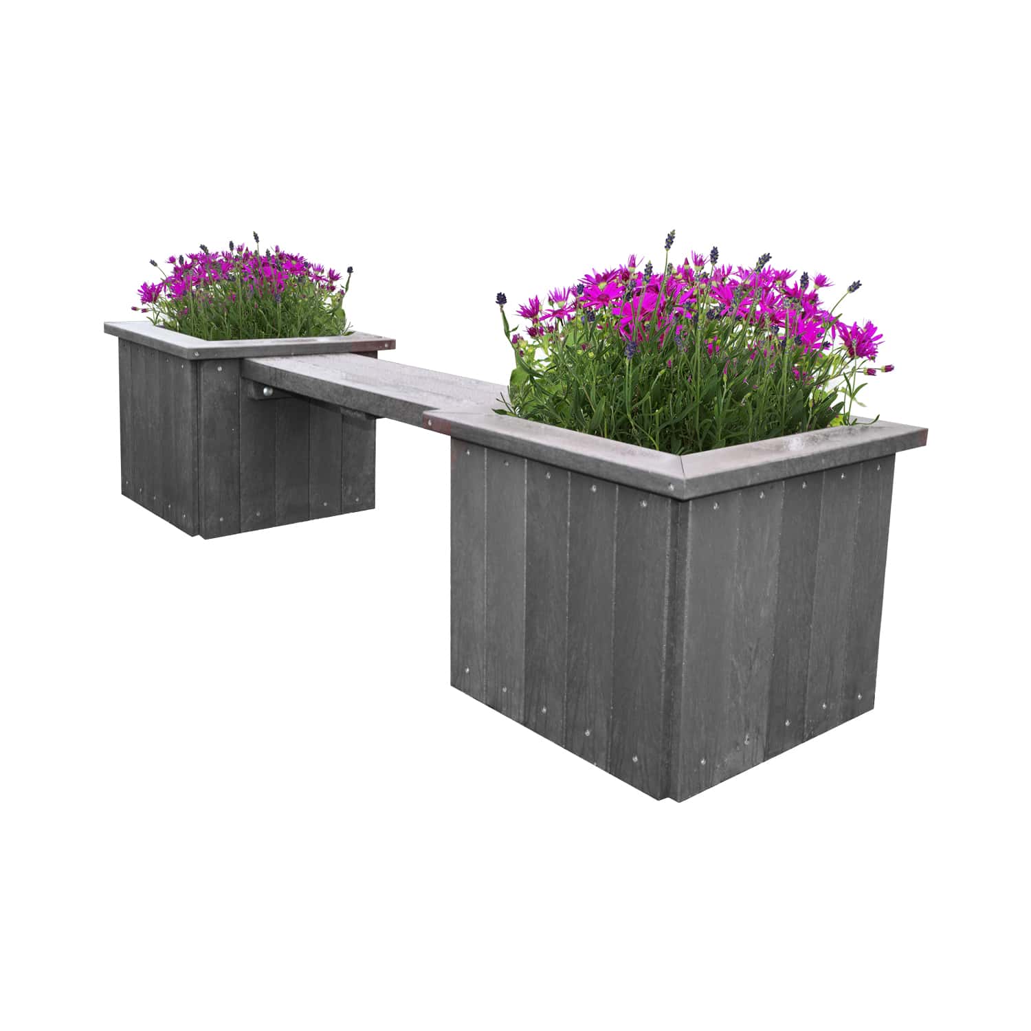 recycled plastic planter bench
