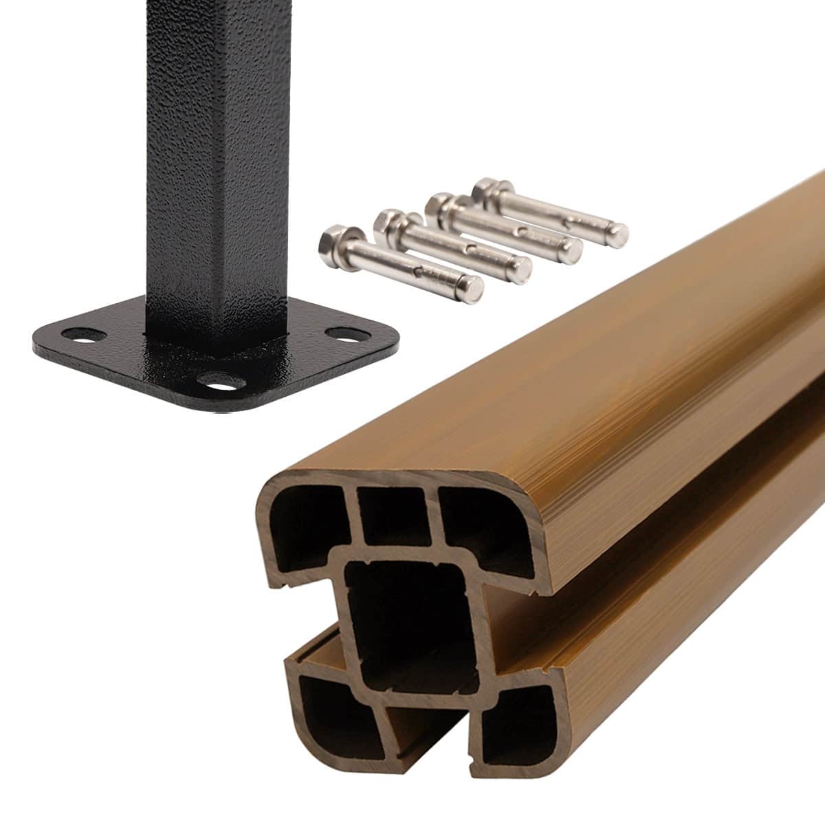 1.8m Composite Fence Post Set - Hard Ground Oak