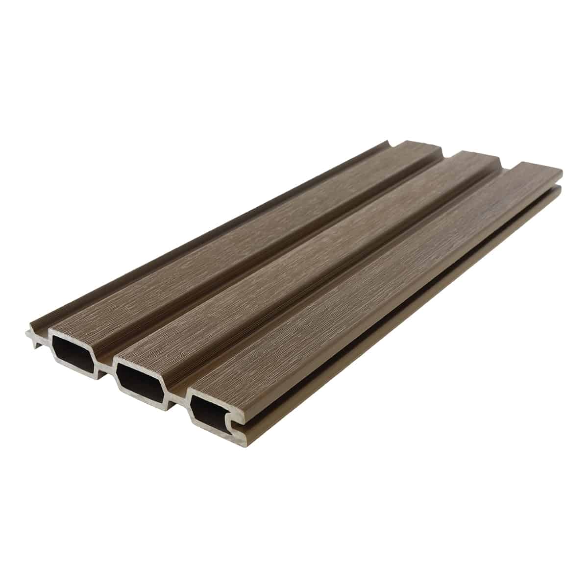 Chocolate Slatted Composite Fence Board Sample