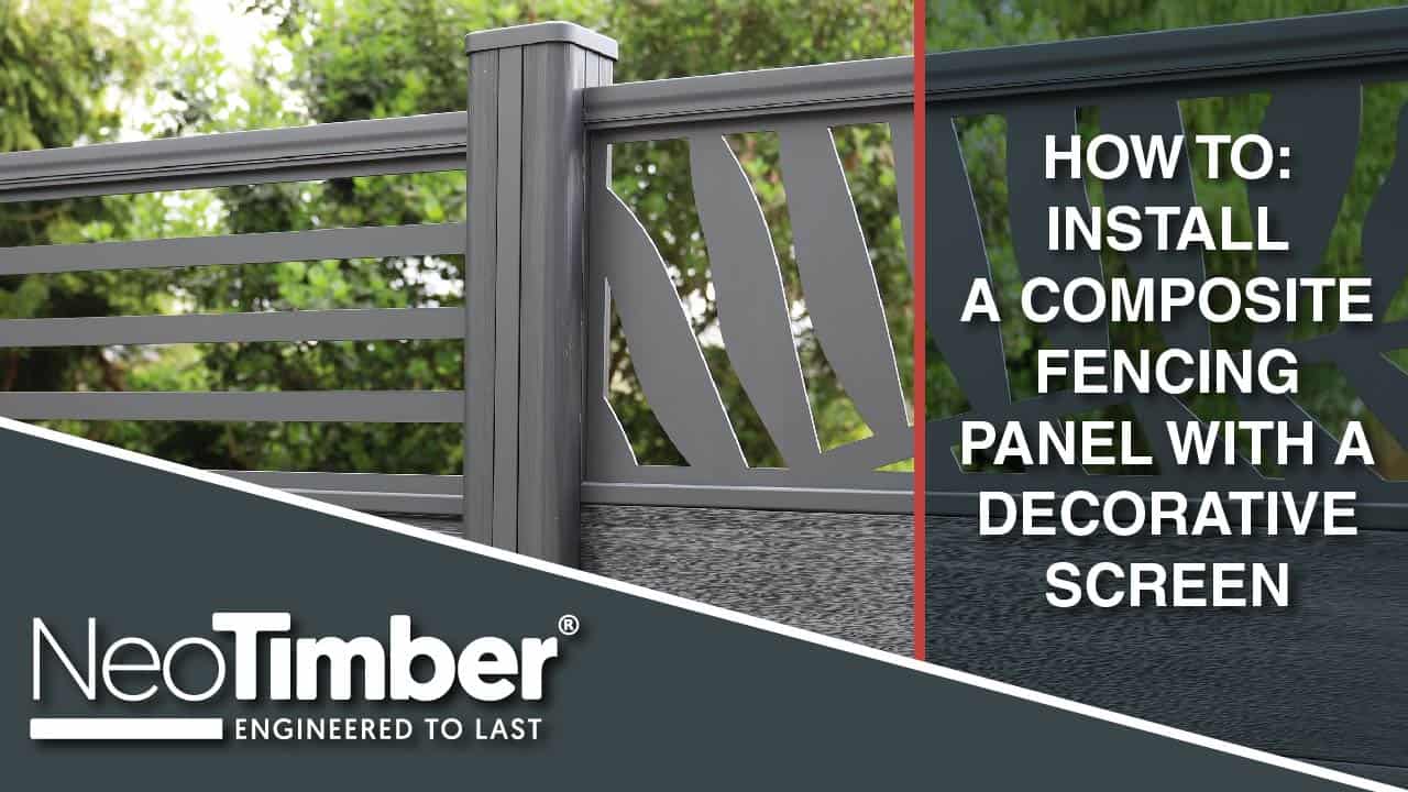 Installing composite fencing with a decorative screen