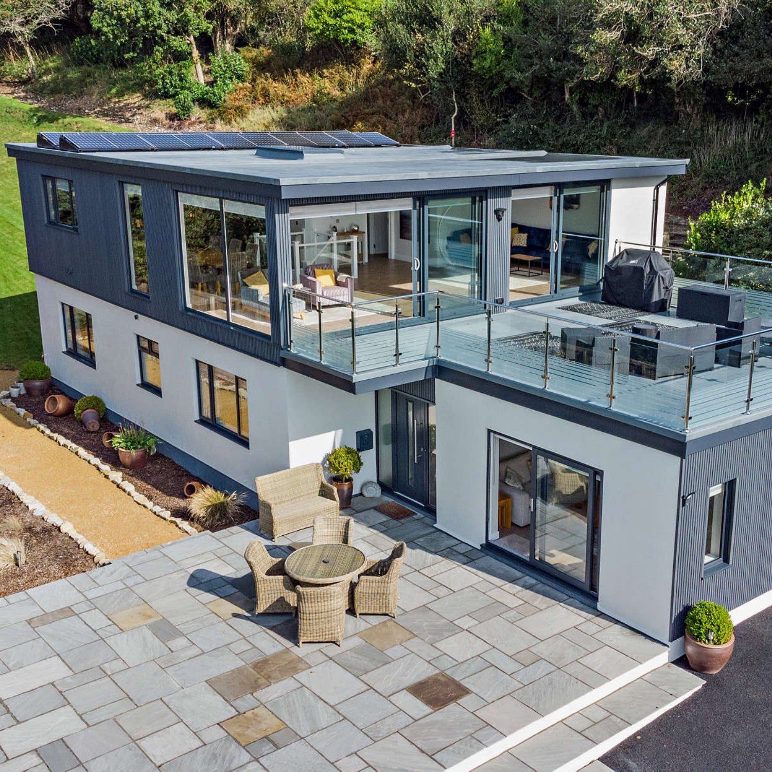 Slatted Cladding Board - Grey modern home