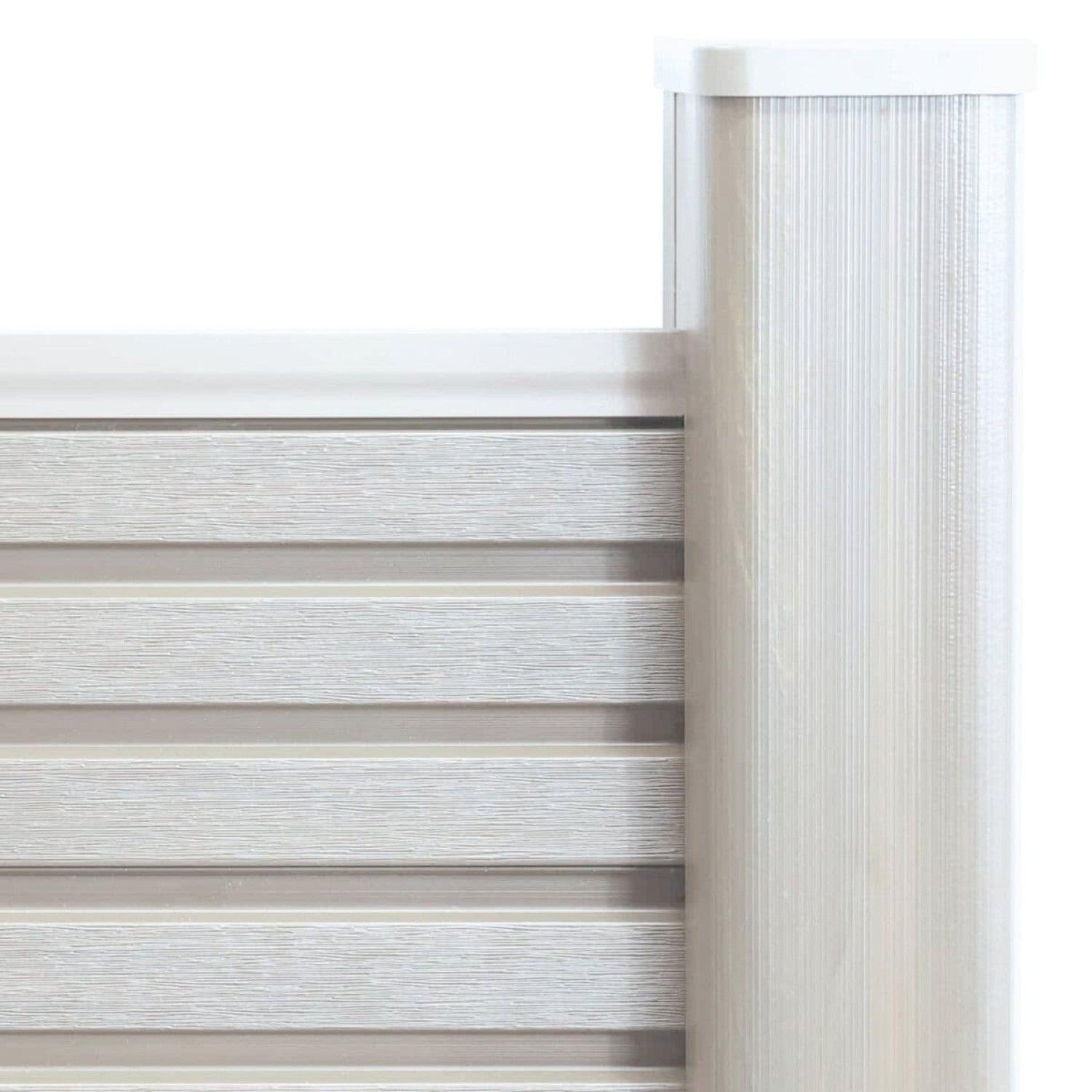 NeoTimber Slatted Fence Panel Set - Silver birch