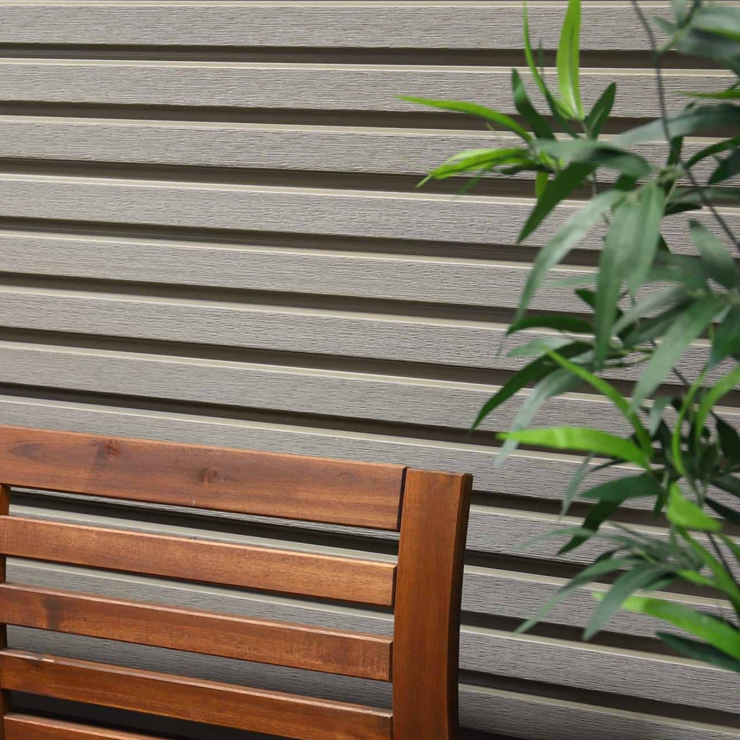 NeoTimber Slatted Composite Fence Panel Set With Leaf Screen - Matte finish