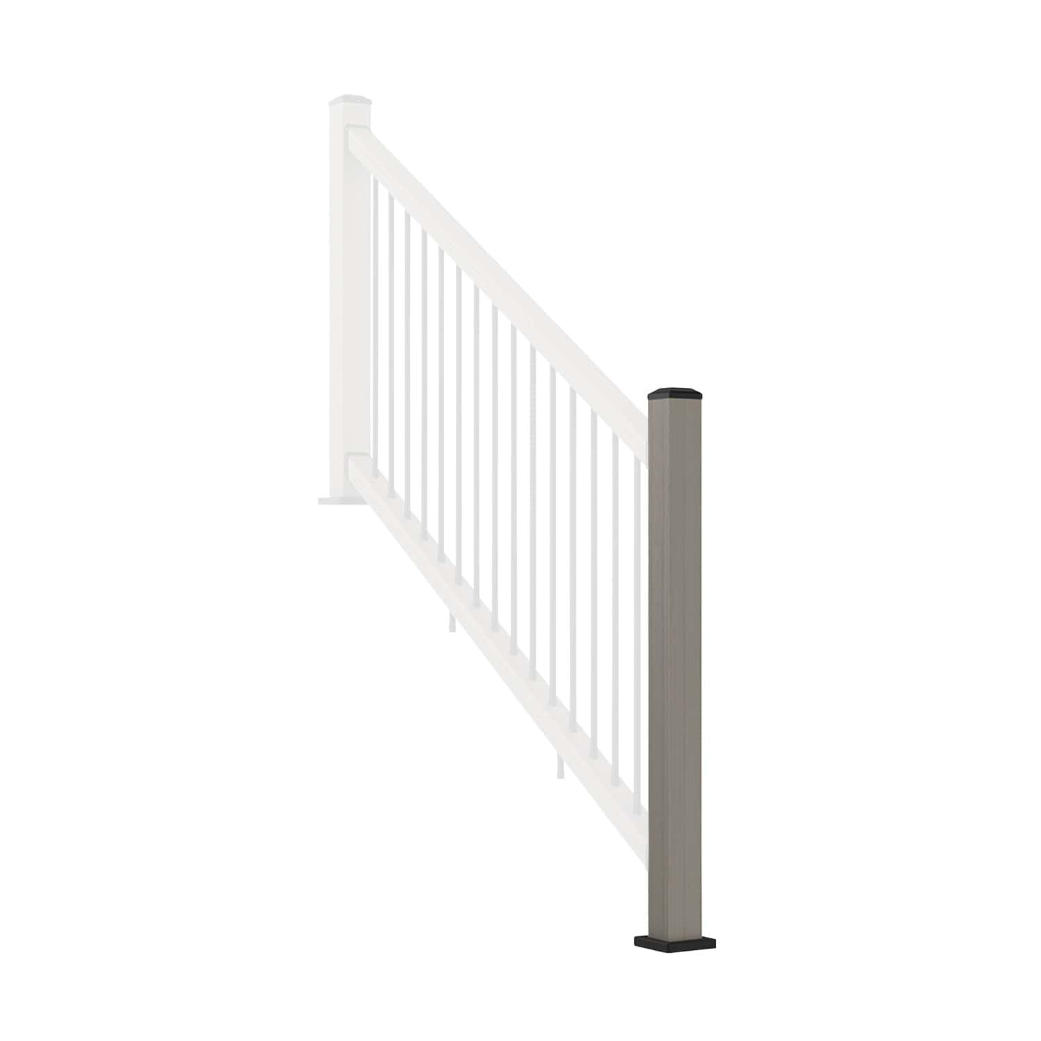 Composite Balustrade Stair Post Silver Birch