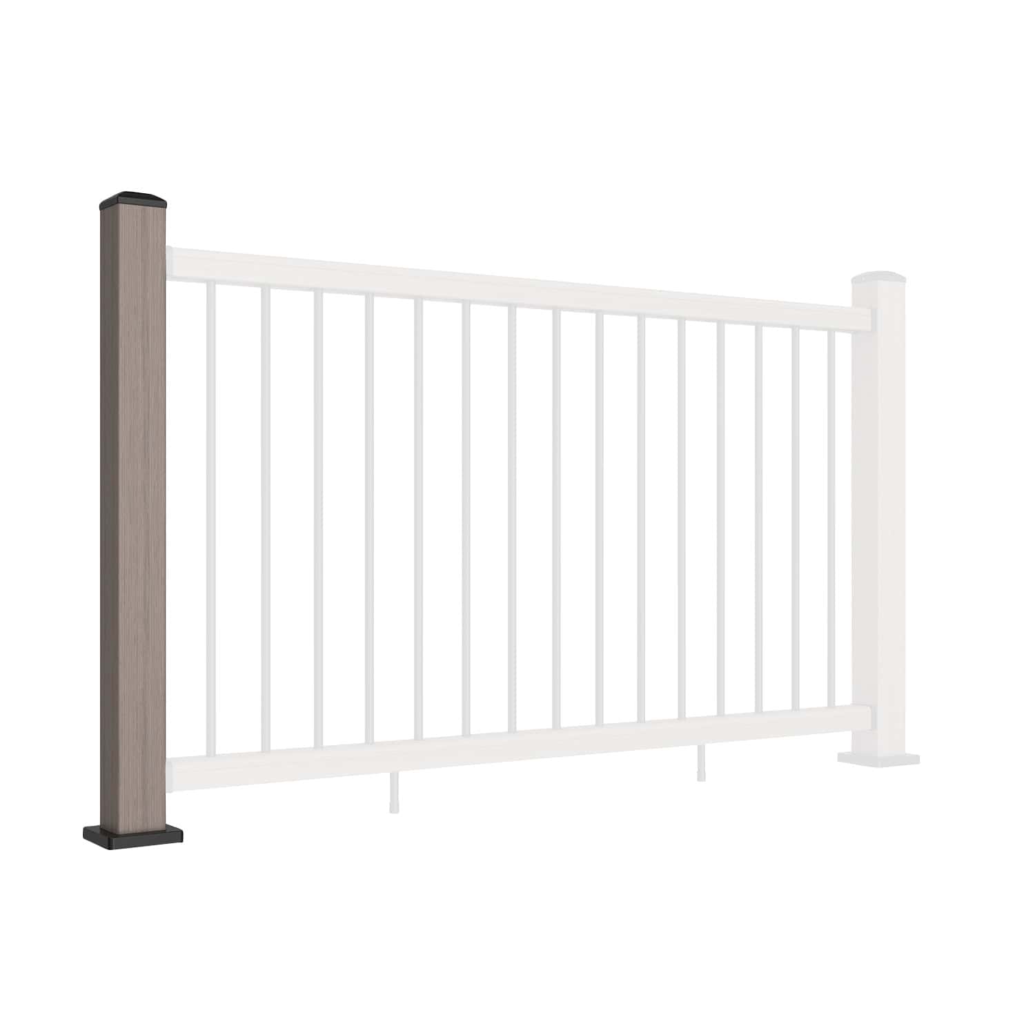 Balustrade Straight Railing Post Ash White