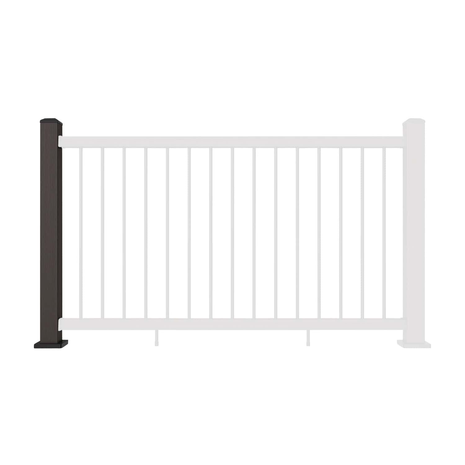 Chocolate Composite Balustrade Straight Railing Post
