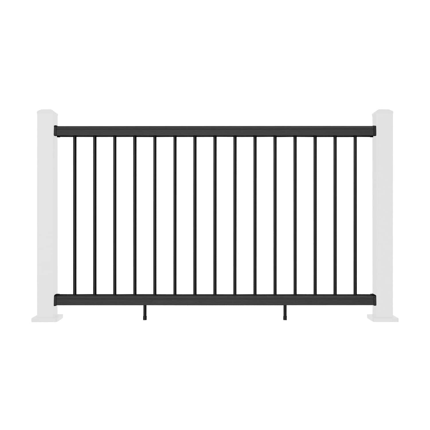 NeoTimber Composite Balustrade Straight Railing - Charcoal Black - Straight On