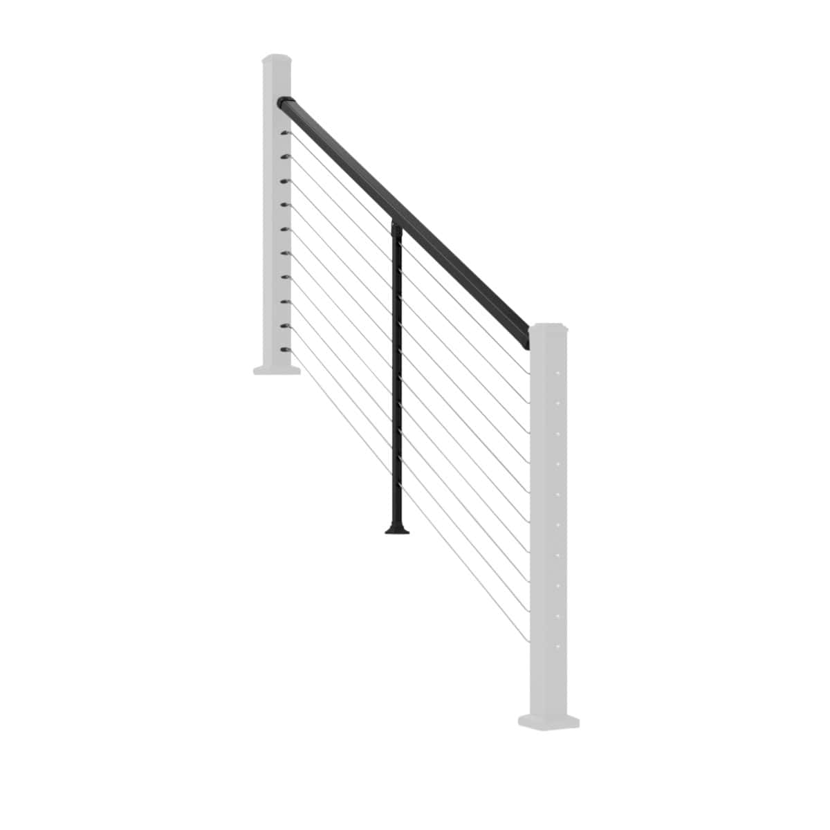 Aluminium Balustrade Wire Stair Railing Angled