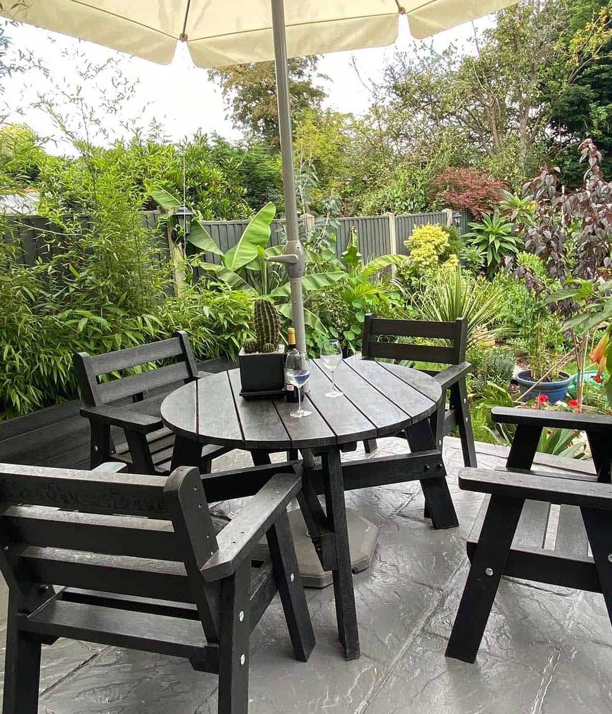 recycled plastic furniture products installed outdoors