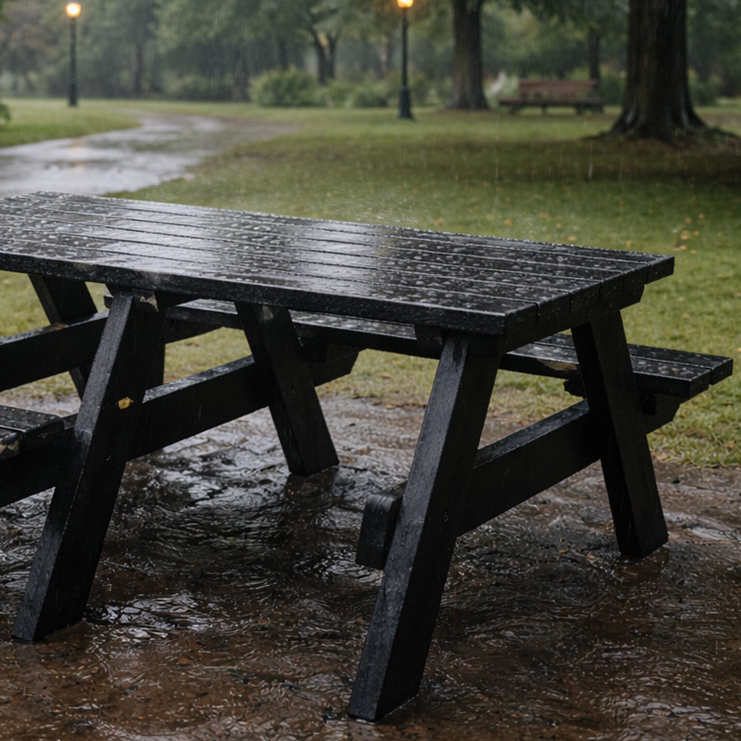 Recycled Plastic Wheelchair-Accessible Picnic Table - Rugged construction